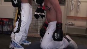 Blond twink fucked at the boxe club sport room