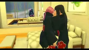 Sakura Konan Heat Up Forbidden Threesome Lust in Naruto Hentai Fantasy