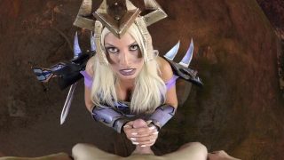 Pornostar in cosplay vestita da Stregone di Word of Warcraft ti succhia il cazzo in POV e ti fa venire