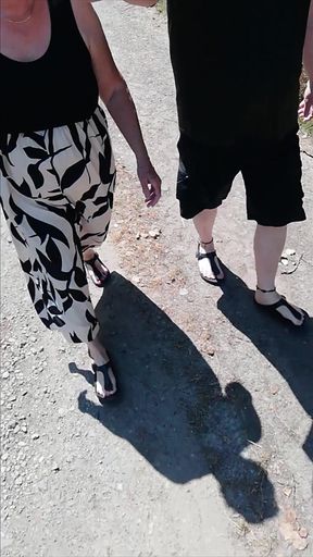 Walk with Nylonjunge in Birkenstocks
