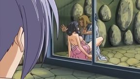 Secret Hot Spring - Anime virgin is banging outdoors while pervs watch