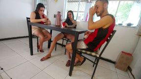 My wife has no idea. Her friend used me under the table