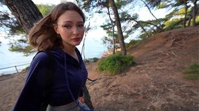 POV: I can�t wait until home! I want you to fuck me right here! Risky public sex in woods