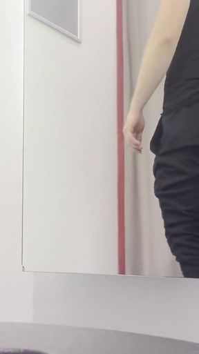 *** in Thong Trying on New Pants, Sweet Ass and Popping Penis