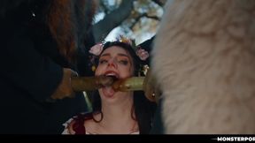This wench Maddie Wren won't leave the woods until she sucks monster dick
