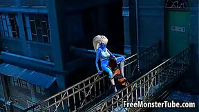 Blue Lesbian Cutie Explores Wild Desires in 3D Animated Outdoor Tryst