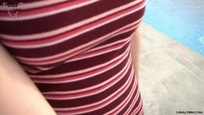 Steamy Poolside Encounter: Caught Up in a Holiday Flirt!