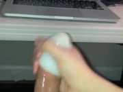 Jerking off to porn and talking dirty to myself