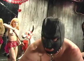 Mistress Vanessa and Madame Olivia have huge fun to spank their slave.