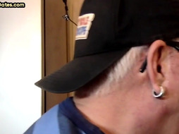 Mature gloryhole BJ gaydaddy assfucked in homemade closeup