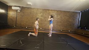 Competitive Wrestling Session: Brigit Heart and Ricardo Face-Off with Real Mixed Wrestling with a Hint of Sensuality