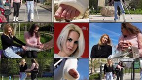 Amydouxxx SLWC with Heel Bar a Gimp Through the Park with Foot Play (in HD 1920X1080)