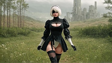Nier Automata 2B - Blindfolded Sex After Mission
