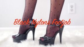 Black Nylons POV Footjob 4K