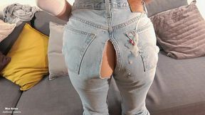 cum snorting - rimming - getting fucked through my ripped levis jeans - piss shower