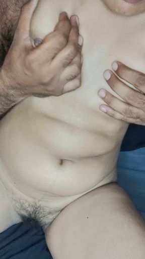 Fingers inserted into pink tight
