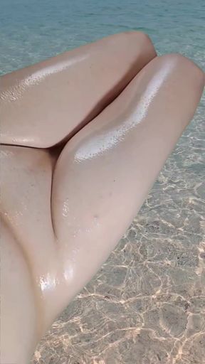 6 Hot Oil Cumming in the Water Shiny Thighs Feminine Delicious Legs