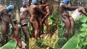 hot threesome gang sex outdoor