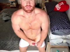 Ginger Hunk Seth Forena Bed Jerks his Cock Until He Cums