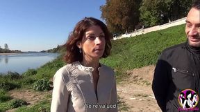 Beautiful couple Sandrine and Thibault fucks hard for the first time in front of the camera at Loire