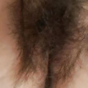 mature milf shows her fat and hairy pussy