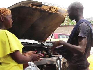 Awesome bizarre bang on the hood of a vehicle in the garage between the client and her mechanic in the centre of repairing the vehicle when the hood of the vehicle turns into a real wild bang daybed on xvideos red