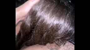 This girl with a split tongue deepthroats me and lets me cum on her face