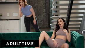Reality Show Episode: Roomies catch each other masturbating and have crazy lesbian sex