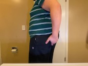 Fat college student shaking and slapping his fat jiggly ass