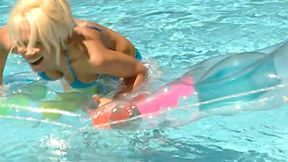 Stunning Woman Strips in the Pool