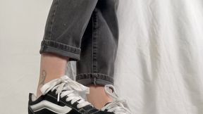 A Shoejob in Vans New School Sneakers - Sneaker fetish, CBT and Cockcrush in Vans Knu Skool Sneakers - Multi edit and Giantess Scenes - HD