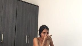 Hot blonde GF gives head while I fuck her ass