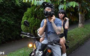 Gin Girl Skips Class to Go Fuck Her Boyfriend on a Motorcycle - Danner Mendez and Luna Vitaler