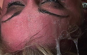 Short haired slut isabel ice gagging on a massive cock