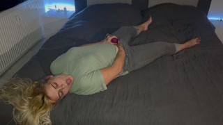 Bonie and Clyde's foreplay sexy hot wet intense multiple orgasms satisfyer jeans bed clit