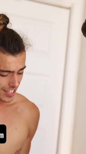 Iconic moment from &quot;Twink Trade - Special Spa Experience For Stepdads Manuel Skye &amp; Teddy Torres Sharing Their Stepsons&quot;