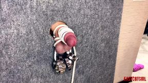 Mistress Tightly Tied the Slave's Cock and Balls by Hanging a Load on Them Easycbtgirl
