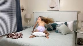 Diapered for the Diary - ABDL Girlfriend GFE **** & Diaper Nappy Beach DATE Sashimi Eating with a Dildo For Dessert