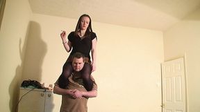2 Girls Riding The Slaves Shoulders