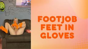 handjob feet in glove