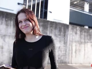 GERMAN SCOUT - Petite Redhead Teen Peach Delina Pick Up for 1st Casting Screw