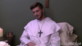 Young priest gets his ass licked before anal intrusion