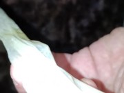 Eating cum from used condom I found