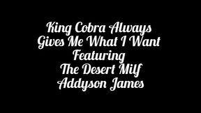 king cobra always gives me what i want: addyson james returns to slut for a cobra cumload