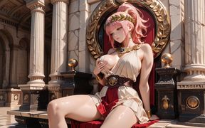 Soaking Lazily in a Grand Stone Bath and Rose Garden, Transitioning From Noble Poses to Intimate Floor Crawling.