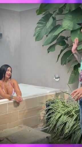 I am left alone with my best friend's girlfriend in the jacuzzi, she asks me to fuck her and fill her with milk in&hellip;   Clip 1