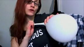 Rubbing my cocohie against a balloon in front of a webcam