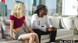 BLACKED long ebony penis-hungry Blonde tracks down her celebrity crush