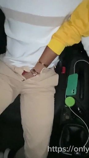 Cruising Uber Fucks a College Student Bareback in the Car and Cums Inside His Ass Outdoor