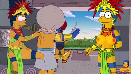 marge simpson MAYA BALLBUSTING kick in the balls from behind